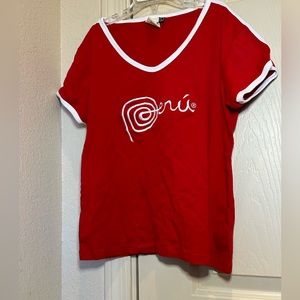 T-shirt Marca PERU red size L new.
